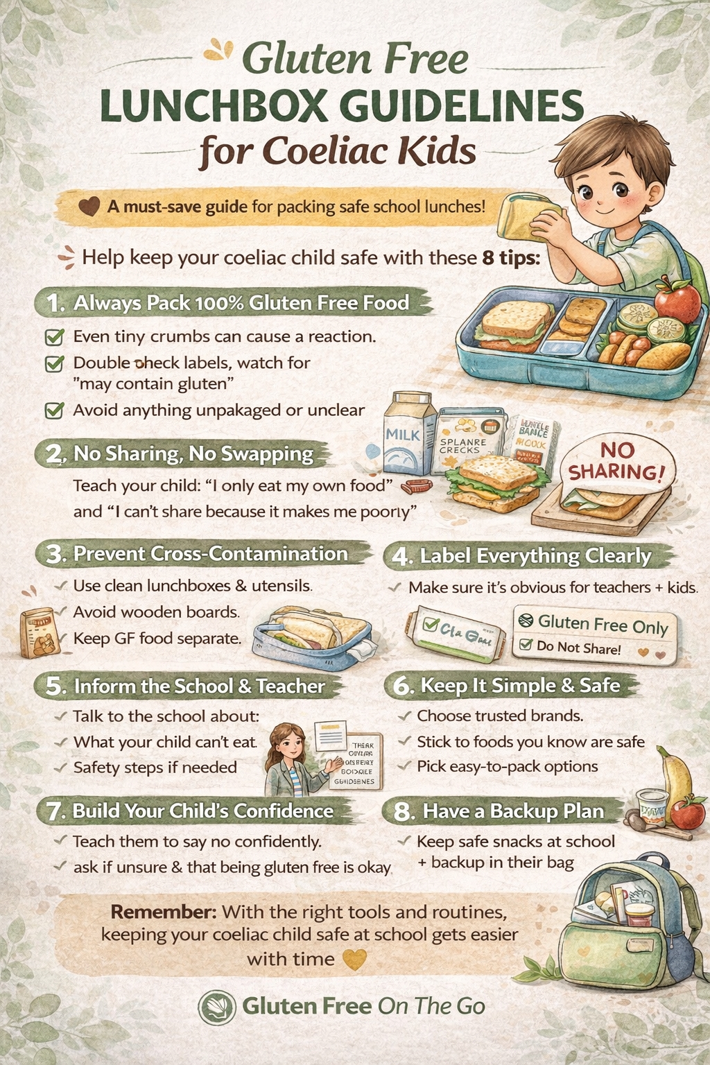Lunchbox Gluten Free Stickers for Coeliac Kids