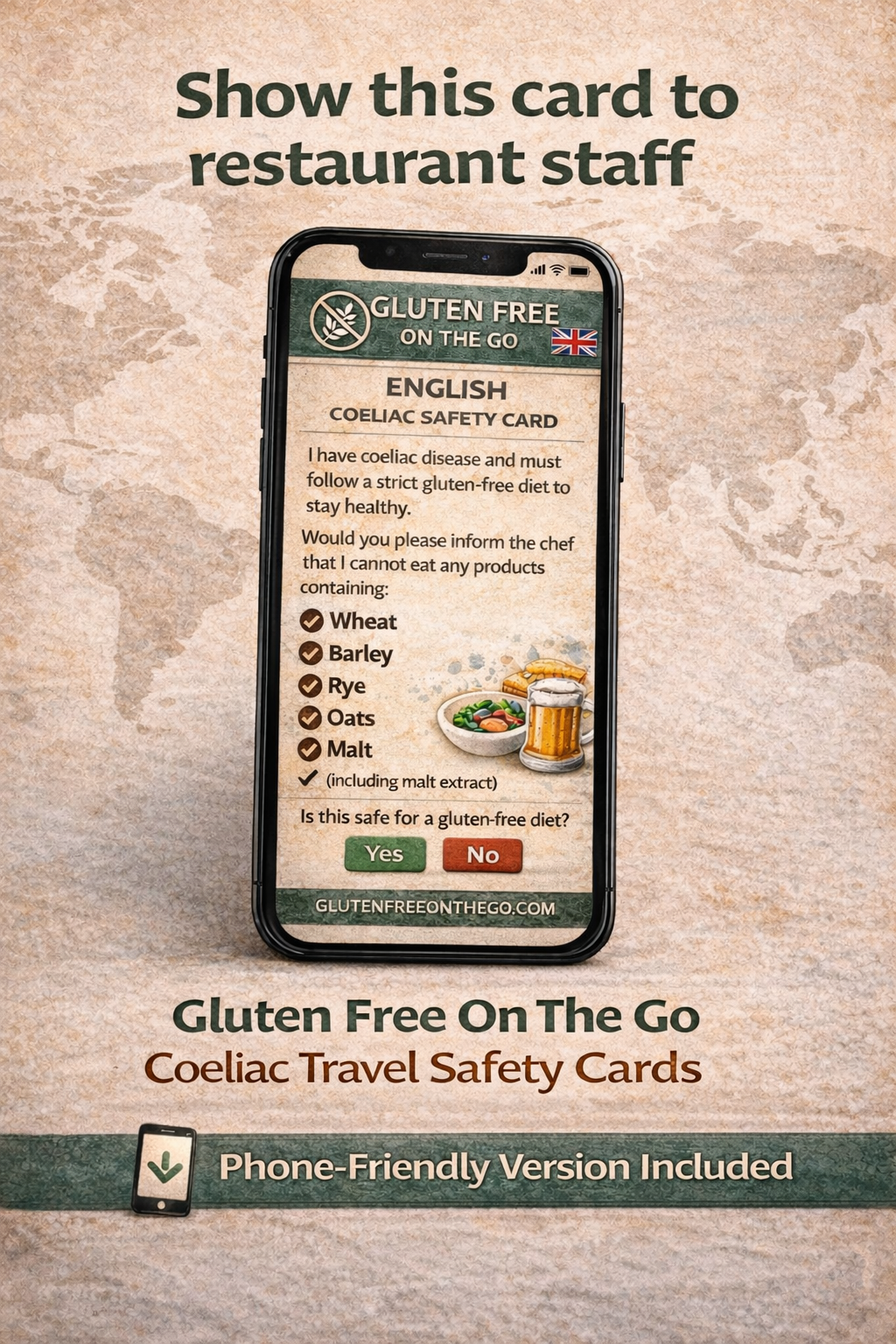 Gluten Free Travel Cards | 14 Language Coeliac Translation Pack