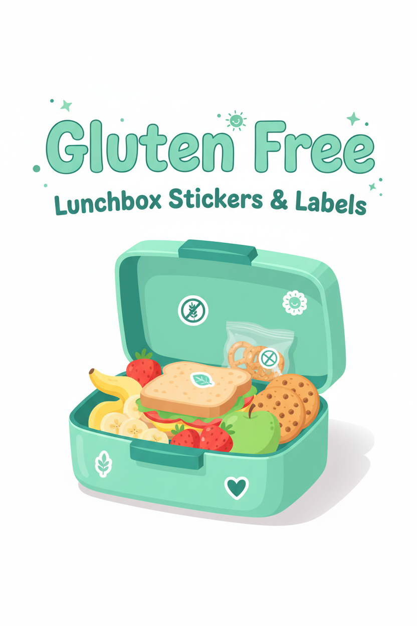 Lunchbox Gluten Free Stickers for Coeliac Kids
